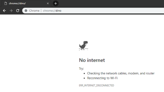 How to enable the dinosaur game in Chrome Offline