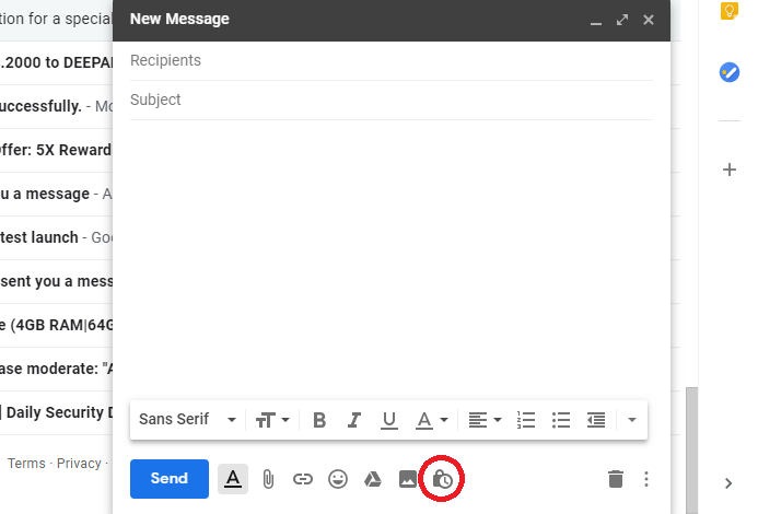 compose Self destruct email on gmail 1